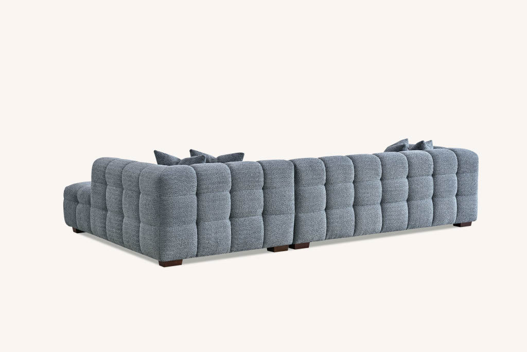 Aluxo Tribeca Corner Sofa in Oatmeal / Pearl / Iron Boucle Fabric