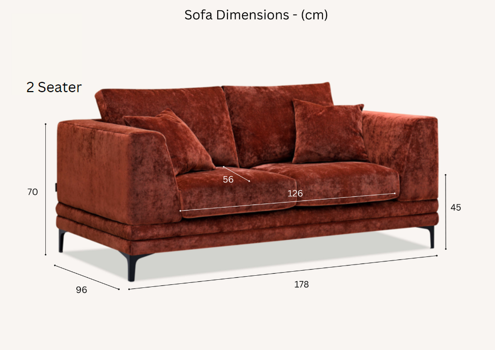 Aluxo Lenox Sofa Range in Steel OR Rust Velvet