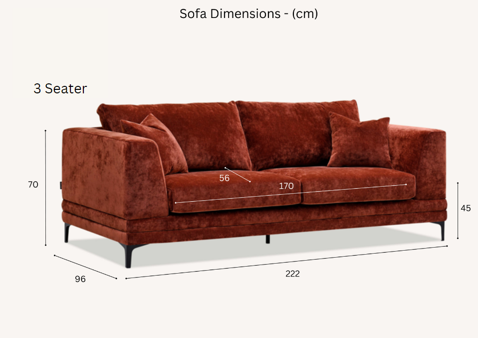 Aluxo Lenox Sofa Range in Steel OR Rust Velvet