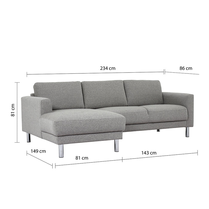 Cleveland Chaiselongue Sofa (LH) in Nova Light Grey