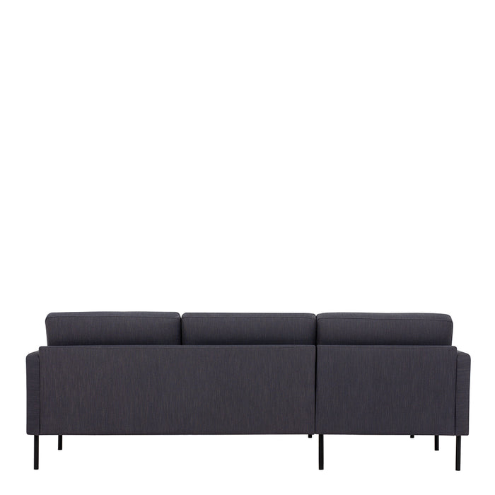 Larvik Chaiselongue Sofa (LH) - Anthracite , Black Legs