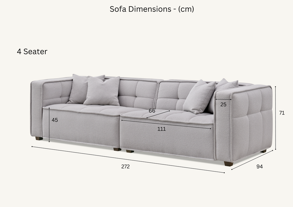 Aluxo Murray Sofa Range in Putty Boucle Fabric