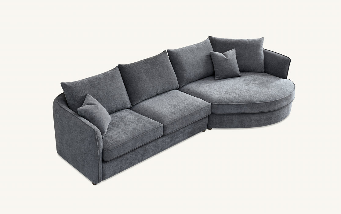 Aluxo Rubin Corner Chaise in Charcoal OR Pebble Boucle