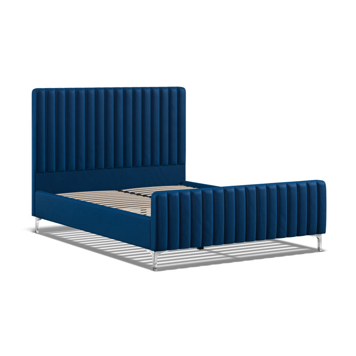 5'0 Fabric Bed - Royal Blue - Velvet