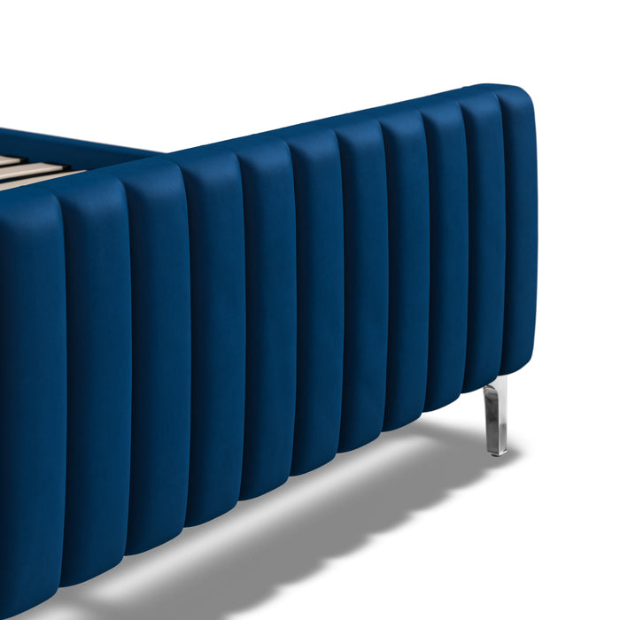 5'0 Fabric Bed - Royal Blue - Velvet