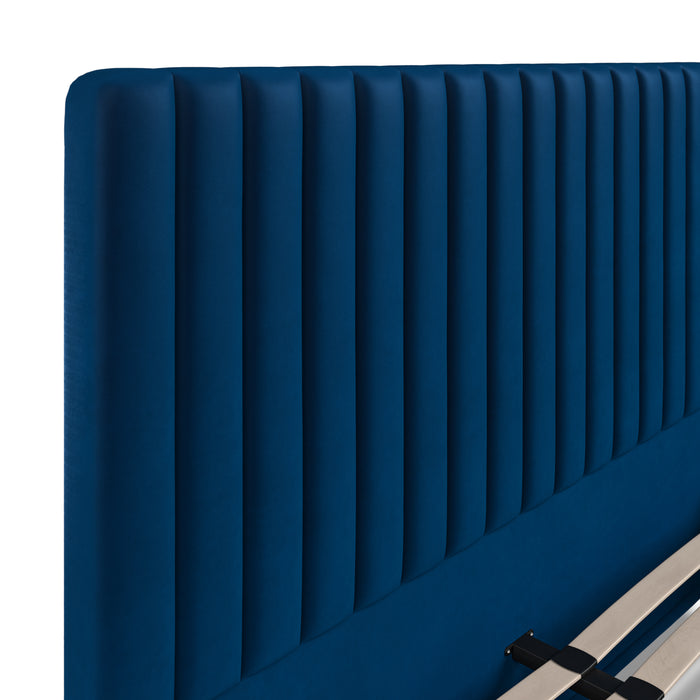 5'0 Fabric Bed - Royal Blue - Velvet