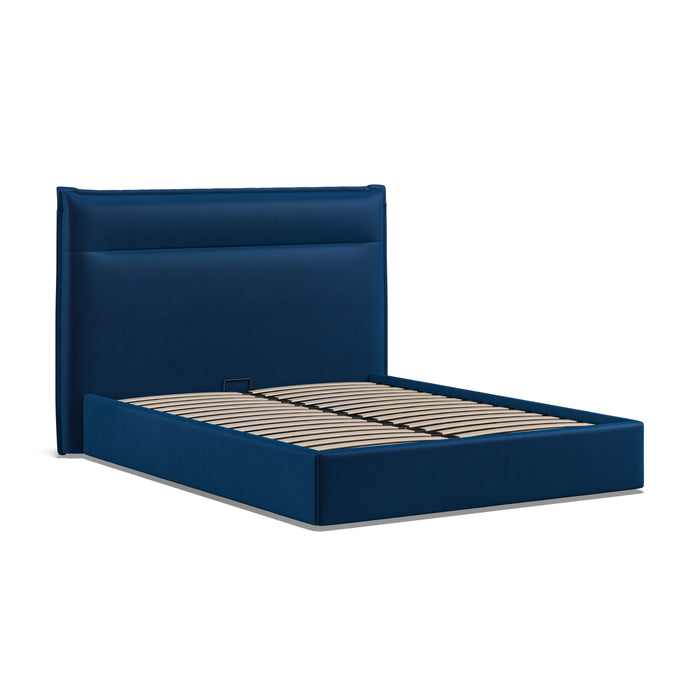 4'6 Fabric Bed Ottoman - Royal Blue - Velvet