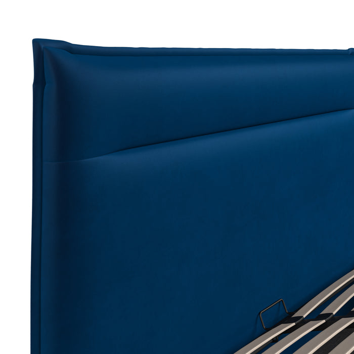 4'6 Fabric Bed Ottoman - Royal Blue - Velvet