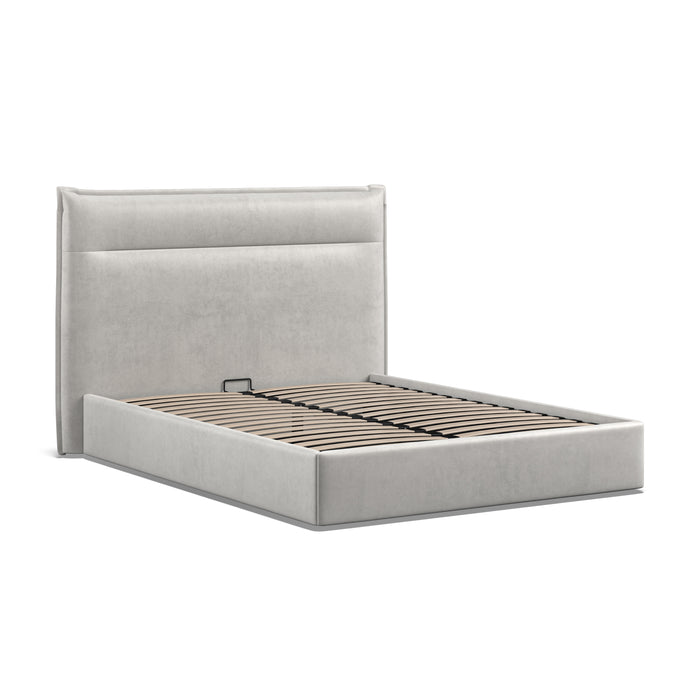 4'6 Fabric Bed Ottoman - Silvery Grey - Velvet