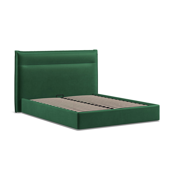 5'0 Fabric Bed Ottoman - Green - Velvet