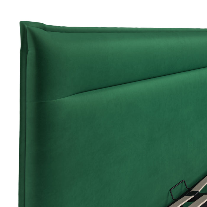 5'0 Fabric Bed Ottoman - Green - Velvet