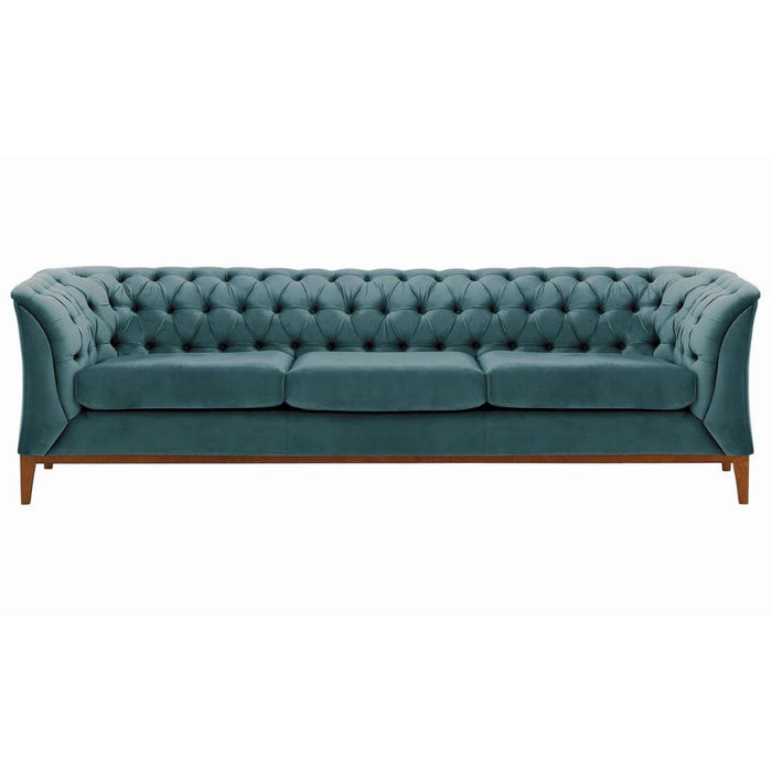 Chesterfield Modern Wood 3 Seater Sofa