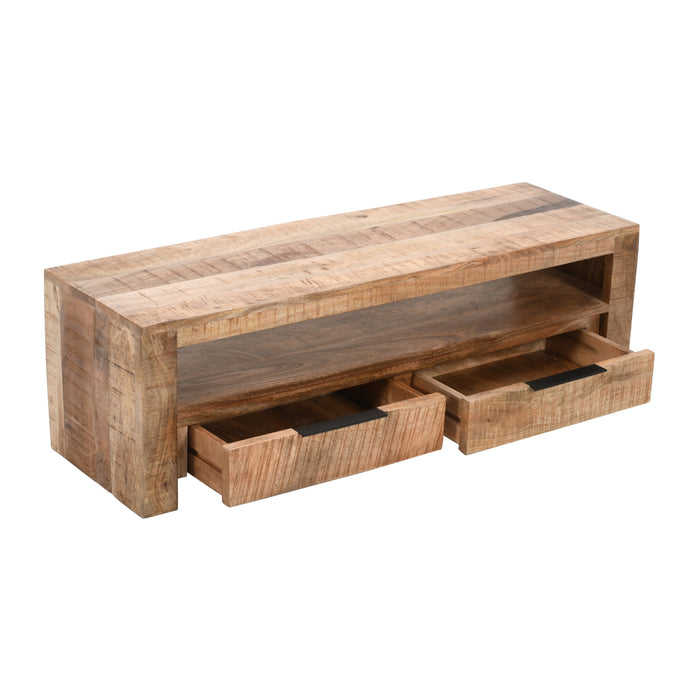 Kerala Solid Wood Tv Stand With 2 Drawers