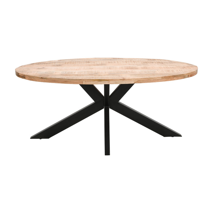 Kerala Solid Wood & Metal Oval Dining Table 6-8 Seater
