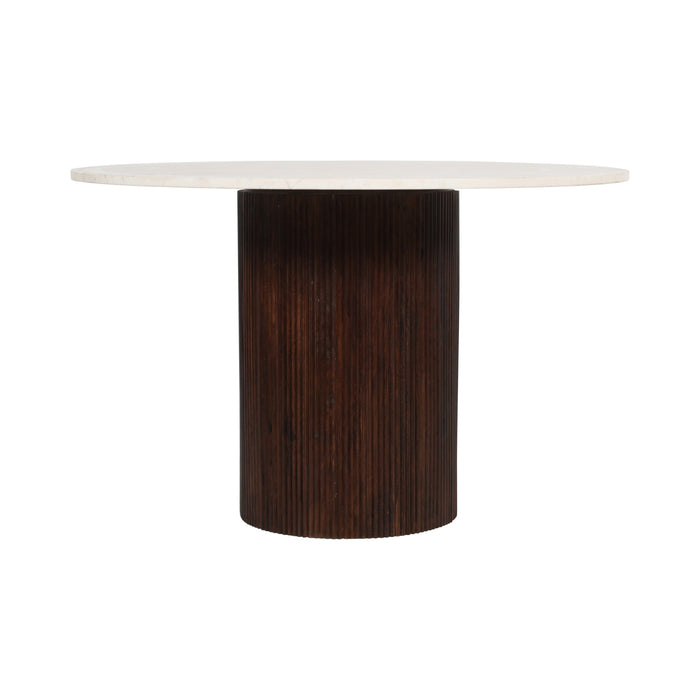 Bali Mango Wood Dining Table Round With Marble Top