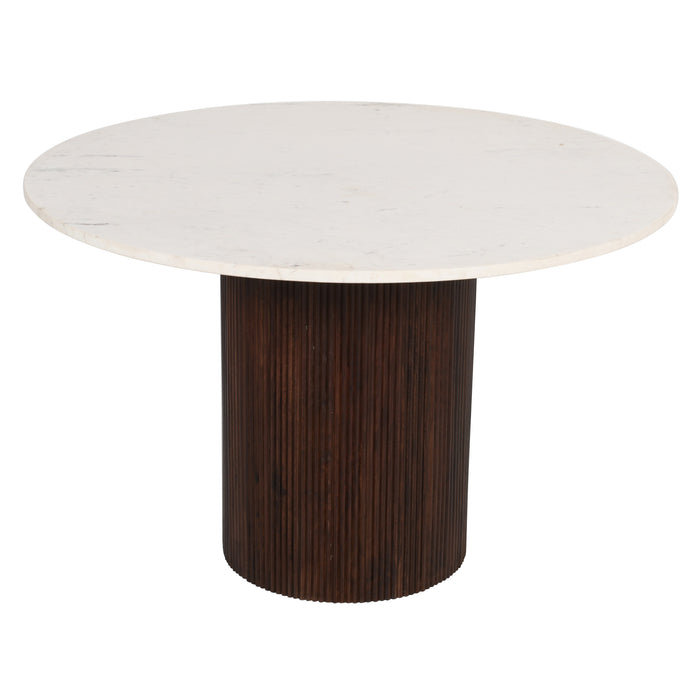 Bali Mango Wood Dining Table Round With Marble Top