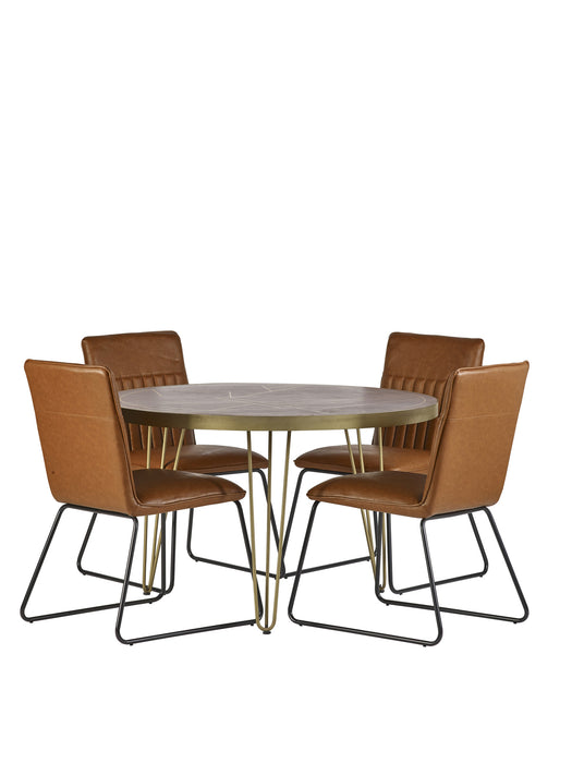 Cleopatra Gold Round Dining Table