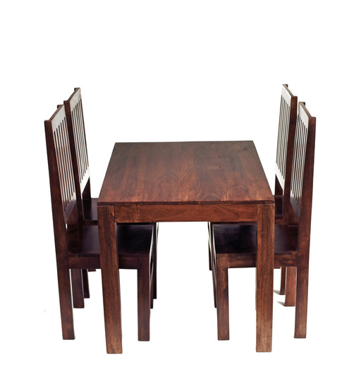 Bombay Dark Mango 4ft Dining Set with Wooden Chairs - Abode Avenue