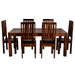 Bombay Dark Mango 6ft Dining Set with Wooden Chairs - Abode Avenue
